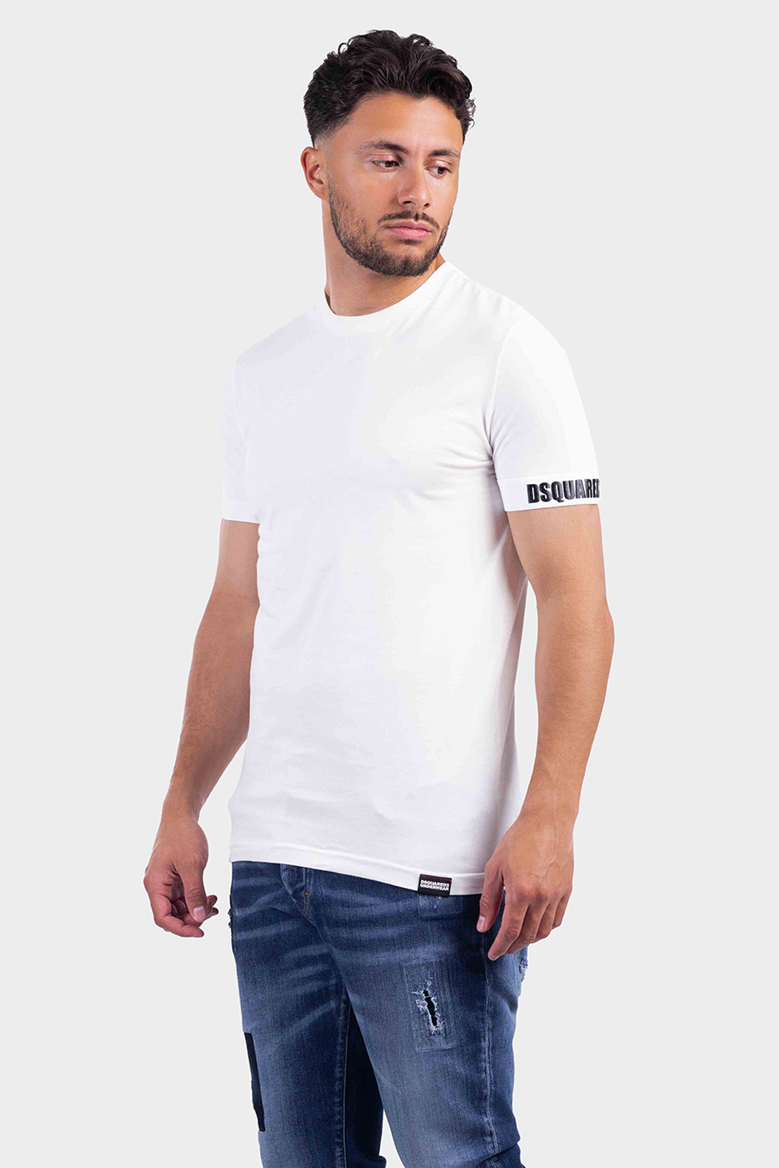Melodramatisch Bek ginder Dsquared2 Tape Logo T-shirt Heren Wit Heren shoppen? | Soccerfanshop BE